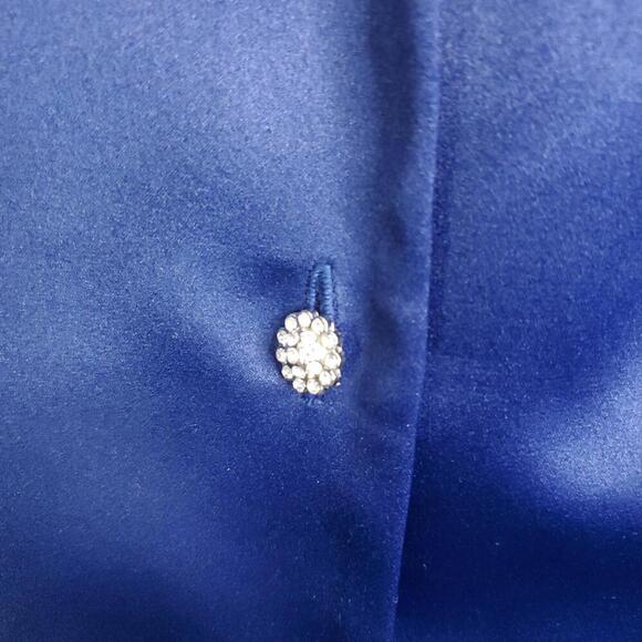 Talbots Suit Womens 8 Petite Satin Blazer Pants Set Silky Mature Studded Buttons - Picture 3 of 14